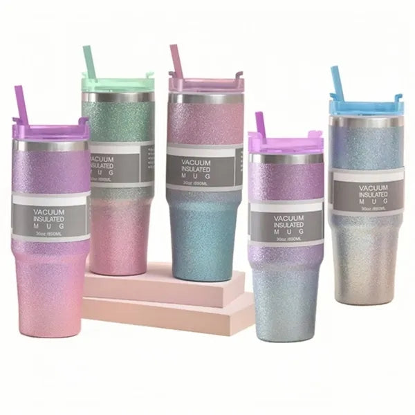 30 oz Stainless Steel Tumbler with Lid Straw Travel Mug Cup
