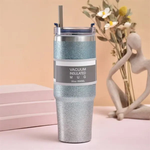 30 oz Stainless Steel Tumbler with Lid Straw Travel Mug Cup