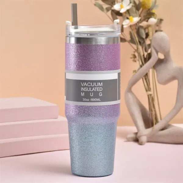 30 oz Stainless Steel Tumbler with Lid Straw Travel Mug Cup
