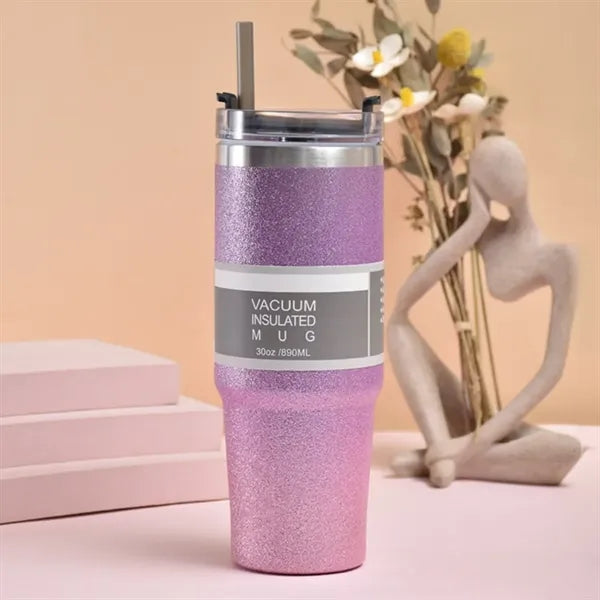 30 oz Stainless Steel Tumbler with Lid Straw Travel Mug Cup