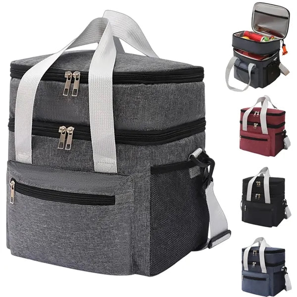 Travel Large-Capacity Insulated Double-Layer Lunch Box Bag