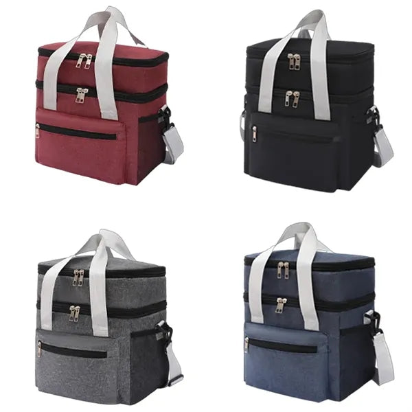 Travel Large-Capacity Insulated Double-Layer Lunch Box Bag