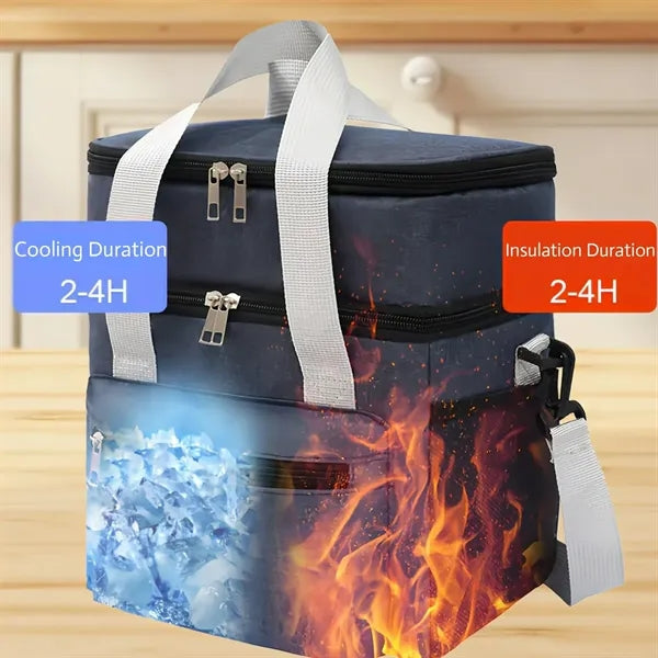 Travel Large-Capacity Insulated Double-Layer Lunch Box Bag