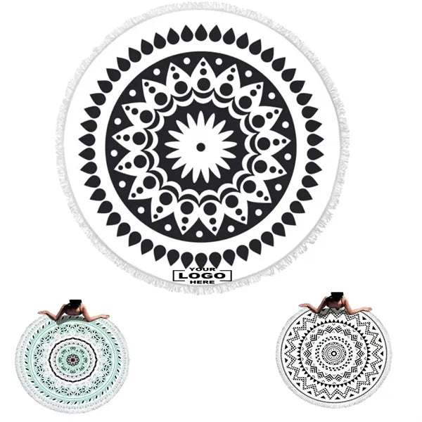 Round Quick Dry Beach Towel with Tassel