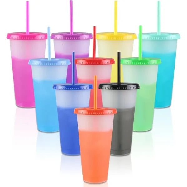 24 Oz. Mood Stadium Cup with Straw and Lid Set