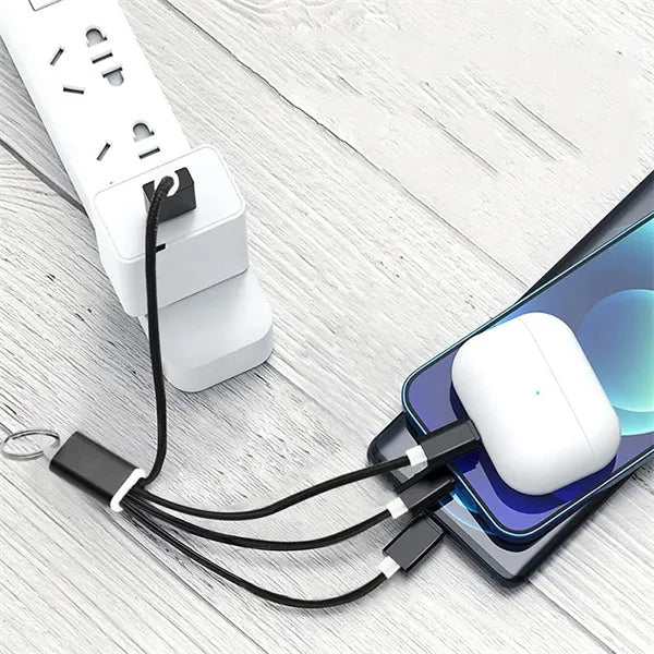 3 in 1 Multi Fast Charging USB Cable with Keychain
