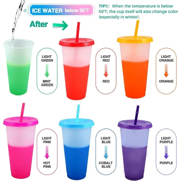 24 Oz. Mood Stadium Cup with Straw and Lid Set