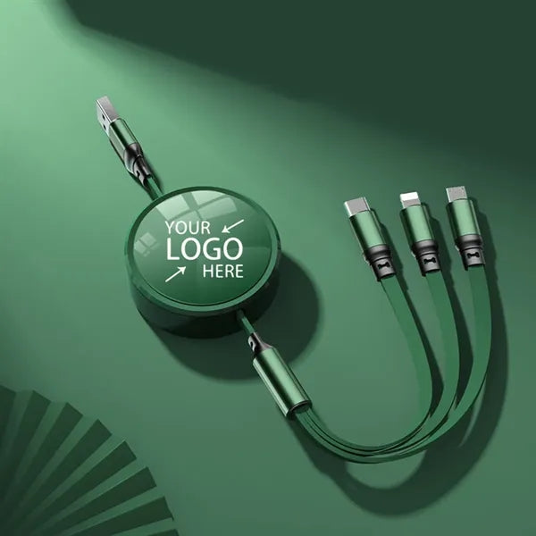 3-in-1 Anti-winding Retractable 100W Fast Charging Cable