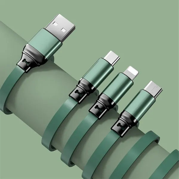 3-in-1 Anti-winding Retractable 100W Fast Charging Cable