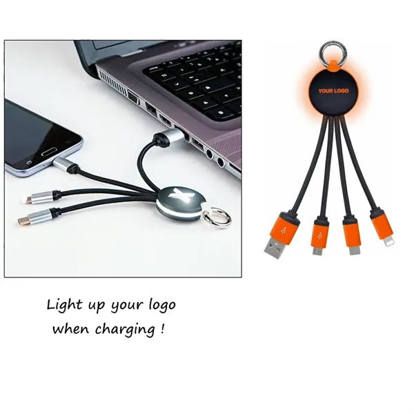 3 In 1 Light Up Logo Charging Cable