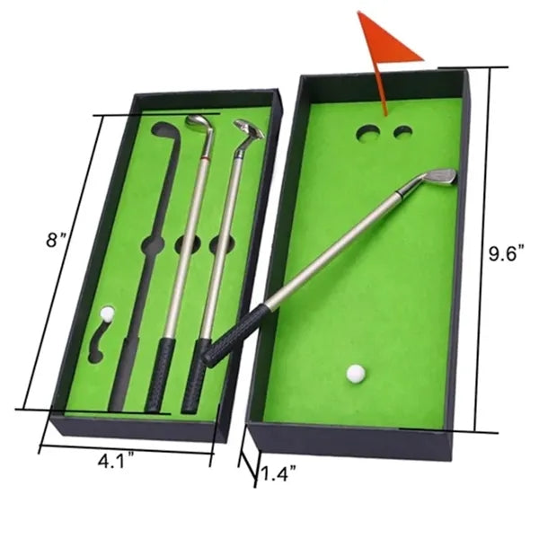 Golf Pen Set & Mini Desktop Golf Putting Green Game