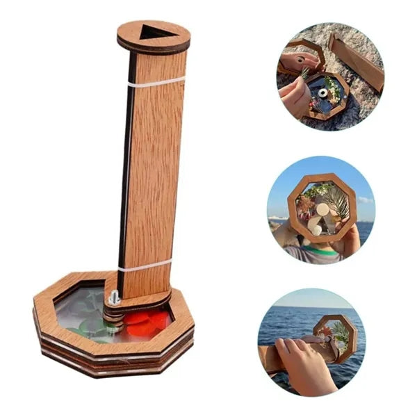 DIY Wooden Rotating Kaleidoscope Set Children's Outdoor Toys