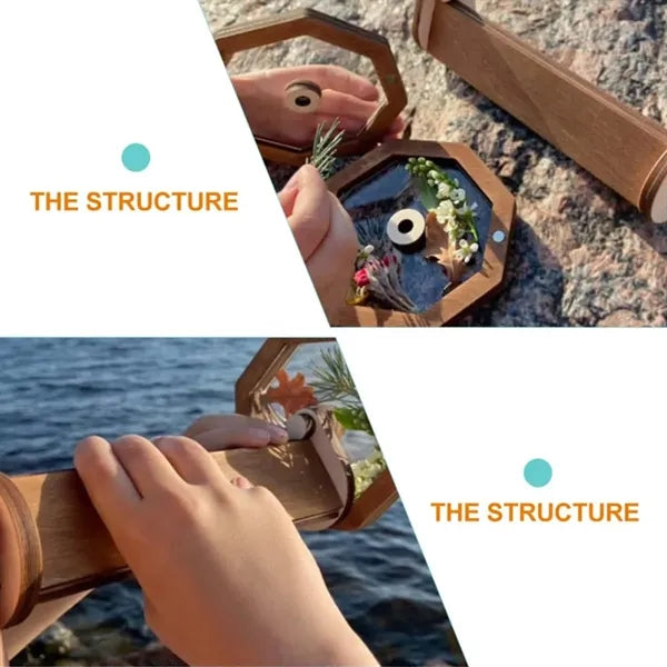 DIY Wooden Rotating Kaleidoscope Set Children's Outdoor Toys