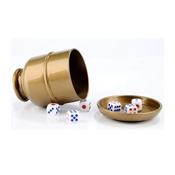 The Dice Cup Set Comes With A Base With Five Dice