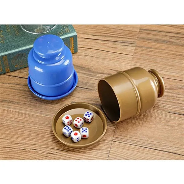 The Dice Cup Set Comes With A Base With Five Dice