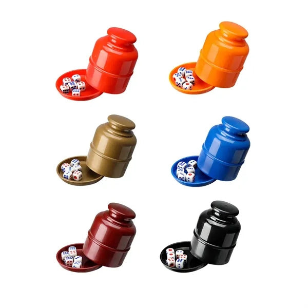 The Dice Cup Set Comes With A Base With Five Dice
