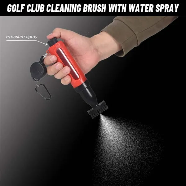 Golf Club Push-Type Cleaning Brush With Water Spray Function