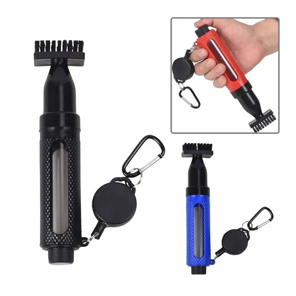 Golf Club Push-Type Cleaning Brush With Water Spray Function