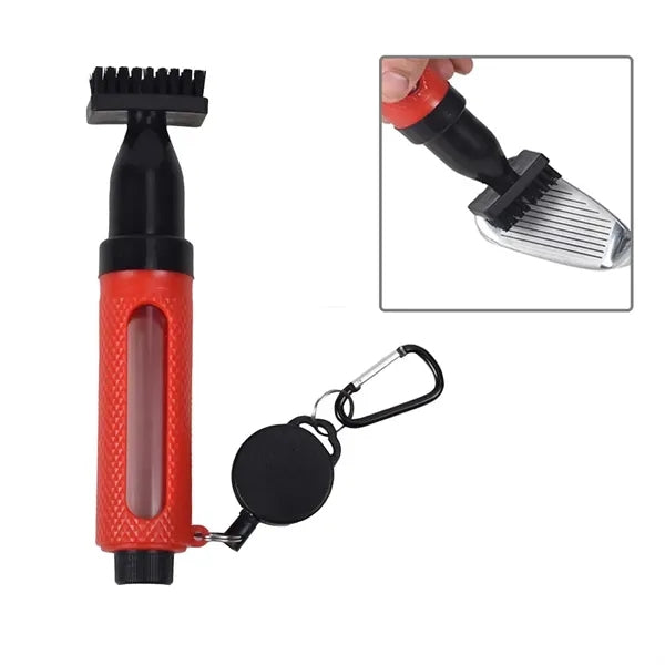 Golf Club Push-Type Cleaning Brush With Water Spray Function