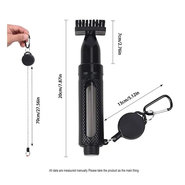 Golf Club Push-Type Cleaning Brush With Water Spray Function