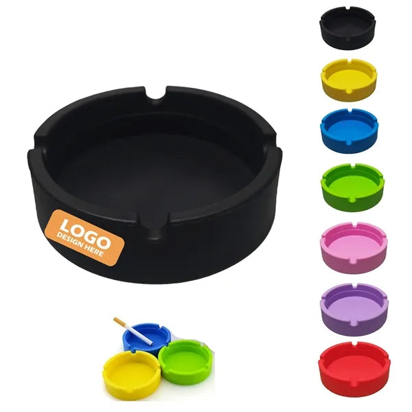 Mini Round Silicone Ashtray - Portable