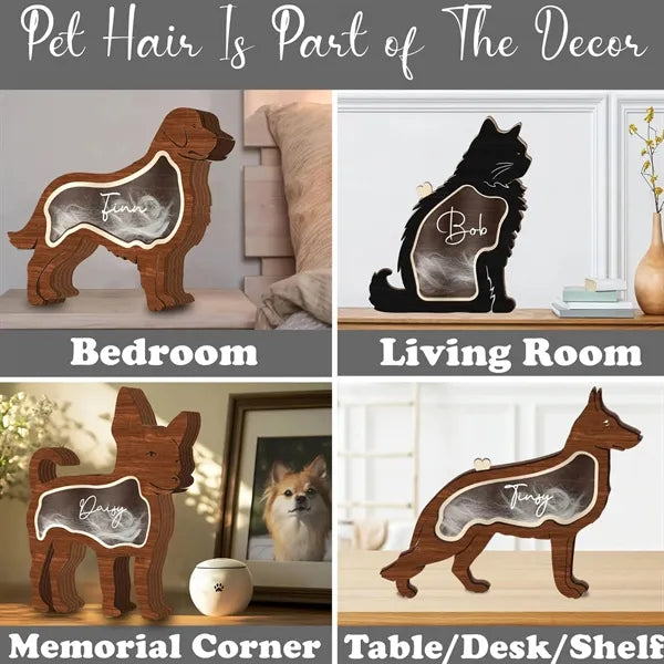 Wooden Pet Hair Memory Box With Display Window Free Shipping
