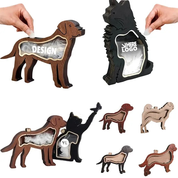 Wooden Pet Hair Memory Box With Display Window Free Shipping