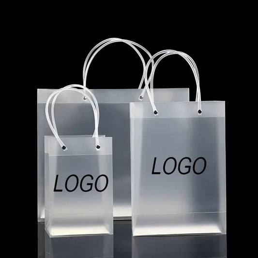 Rubber Handle Transparent PP Tote Bag