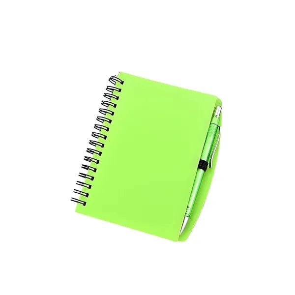 A6 Spiral Notebook Frosted Cover with Pen Holder