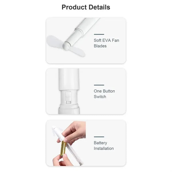 Portable Personal Mini Fan AAA Battery Powered Cooling