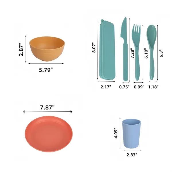 Wheat Straw Flatware Set Biodegradable Free Shipping