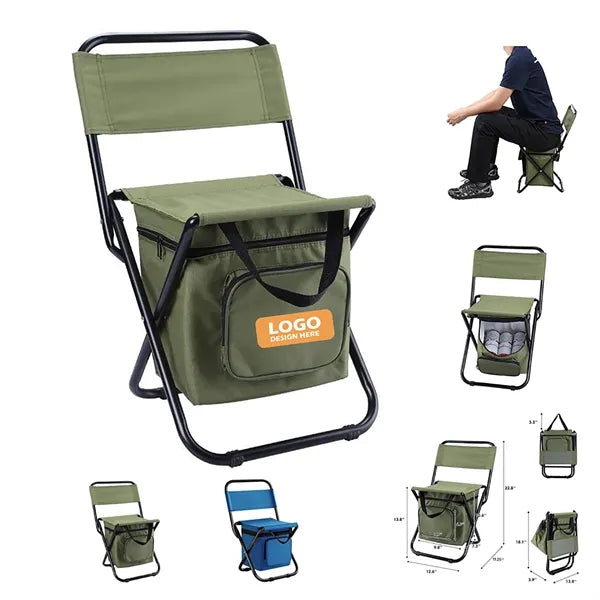 Compact Foldable Fishing Camp Chair with Cooler