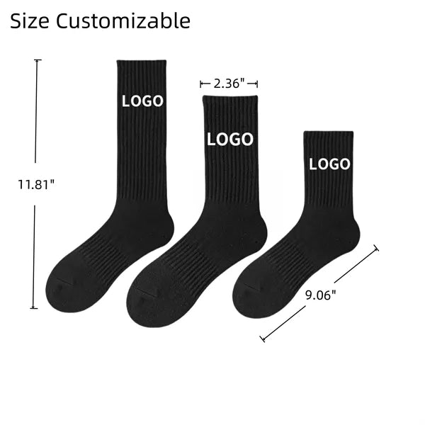 Combed Cotton Solid Color Breathable Sports Socks