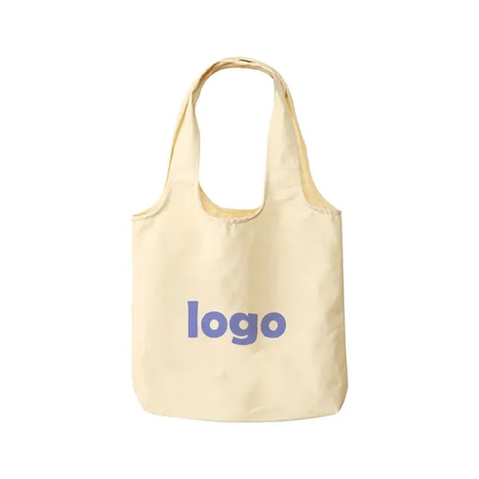 Foldable White Canvas Minimalist Carry Tote