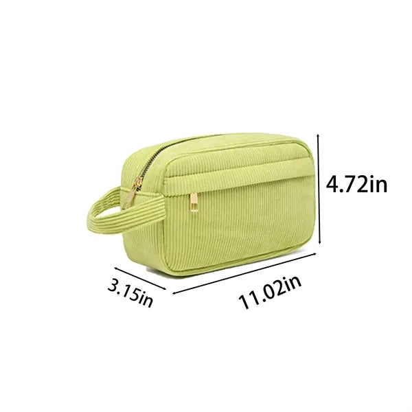 Elegant Purple Corduroy Makeup Bag