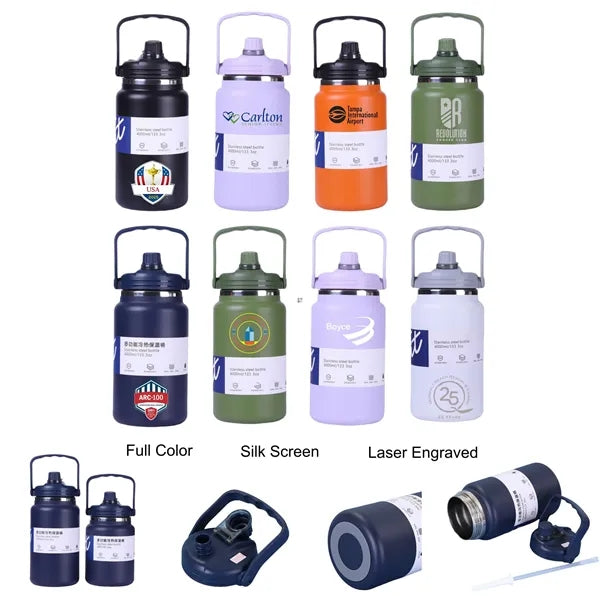 304 SS 2.8L/4L Insulated Jug w/ Handle & Straw Sports Bottle