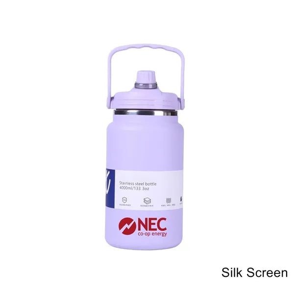 304 SS 2.8L/4L Insulated Jug w/ Handle & Straw Sports Bottle