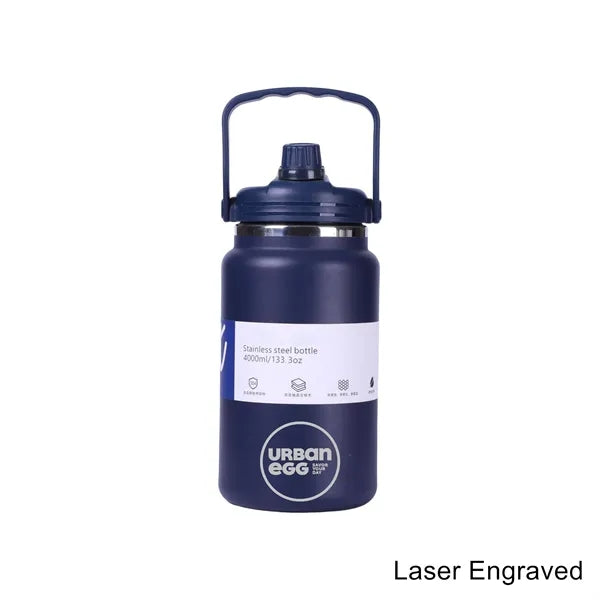 304 SS 2.8L/4L Insulated Jug w/ Handle & Straw Sports Bottle