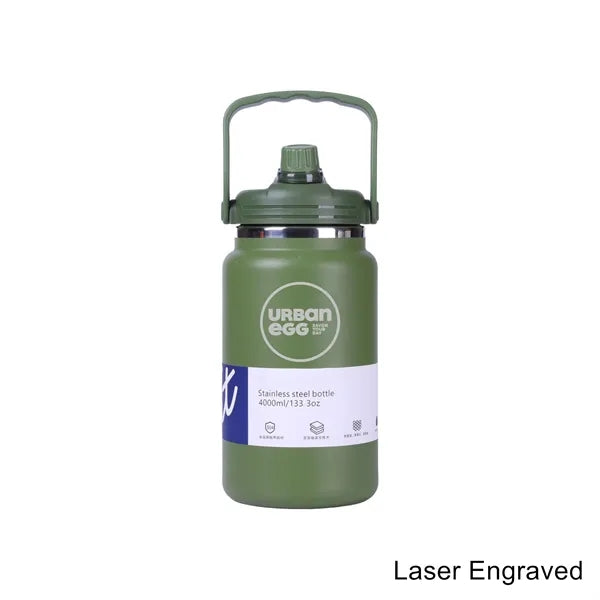 304 SS 2.8L/4L Insulated Jug w/ Handle & Straw Sports Bottle