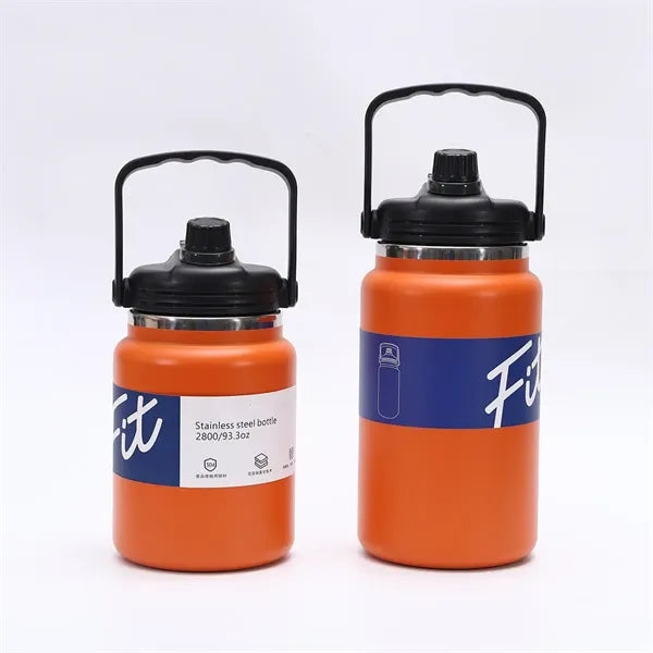 304 SS 2.8L/4L Insulated Jug w/ Handle & Straw Sports Bottle
