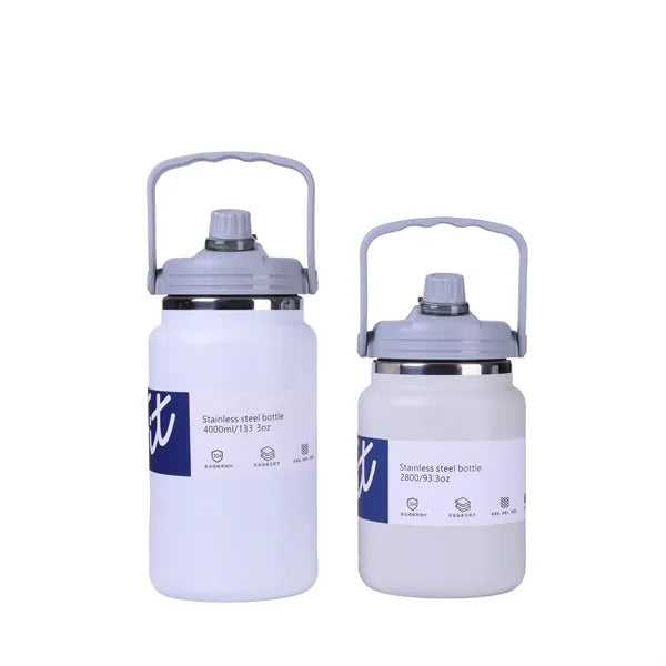 304 SS 2.8L/4L Insulated Jug w/ Handle & Straw Sports Bottle