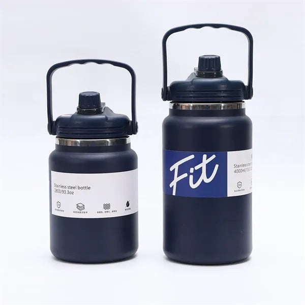 304 SS 2.8L/4L Insulated Jug w/ Handle & Straw Sports Bottle