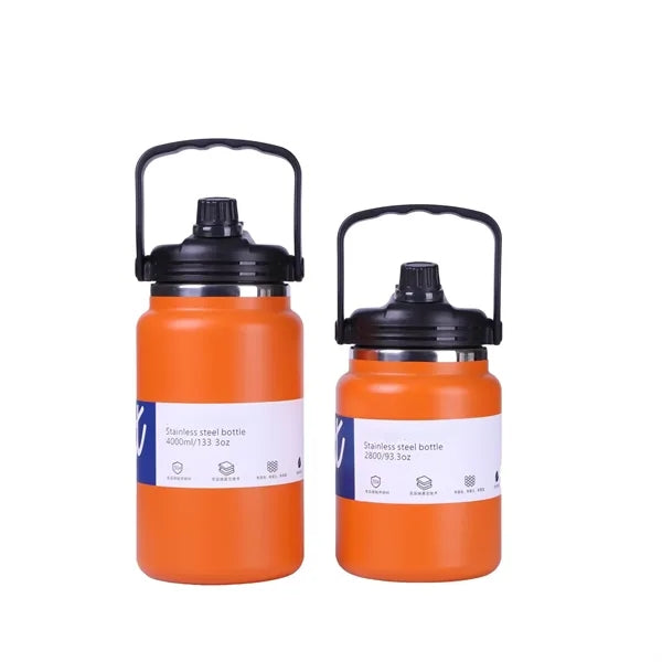 304 SS 2.8L/4L Insulated Jug w/ Handle & Straw Sports Bottle