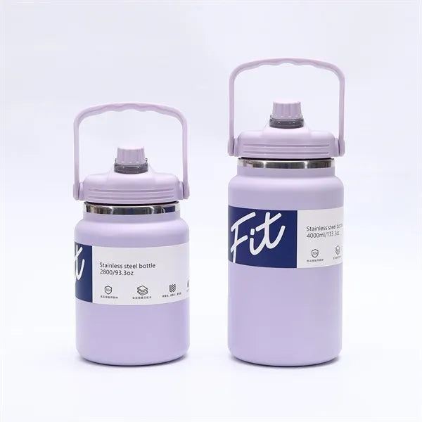 304 SS 2.8L/4L Insulated Jug w/ Handle & Straw Sports Bottle