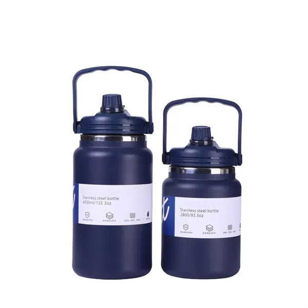 304 SS 2.8L/4L Insulated Jug w/ Handle & Straw Sports Bottle