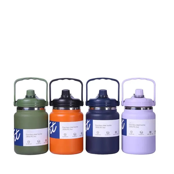 304 SS 2.8L/4L Insulated Jug w/ Handle & Straw Sports Bottle