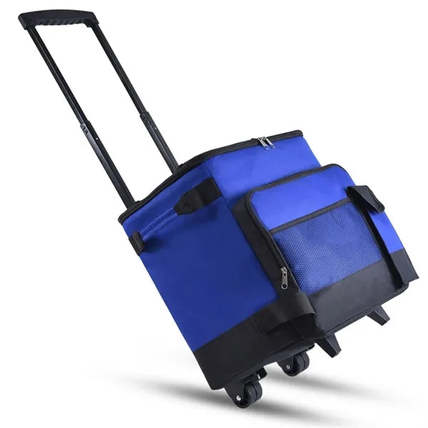 43L Cool Bag with Tie Rod Wheels Foldable Large Freezer