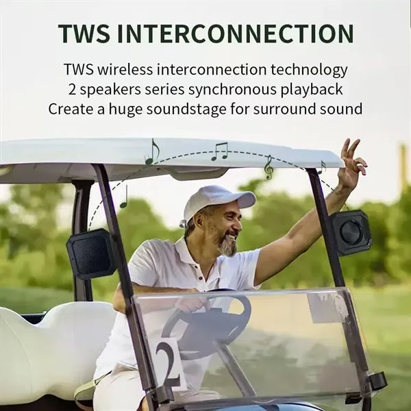 2-Pack Golf Cart Speakers with Storage Case