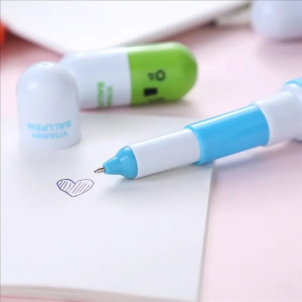 Capsule Pill Telescopic Ballpoint Pen