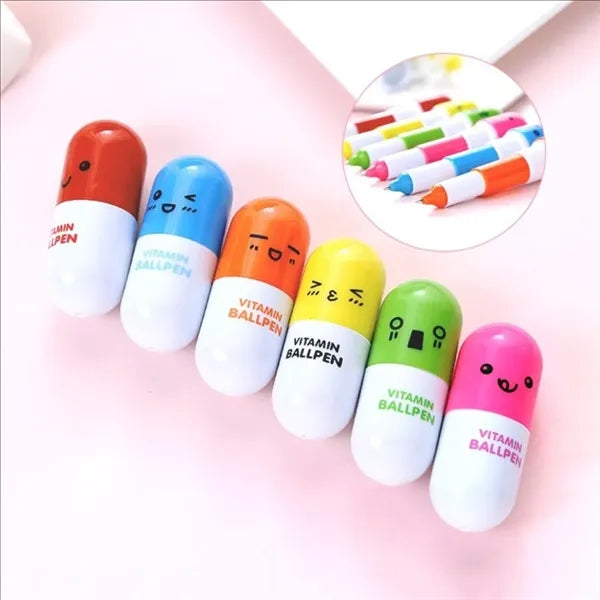 Capsule Pill Telescopic Ballpoint Pen